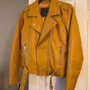 Yellow faux leather jacket